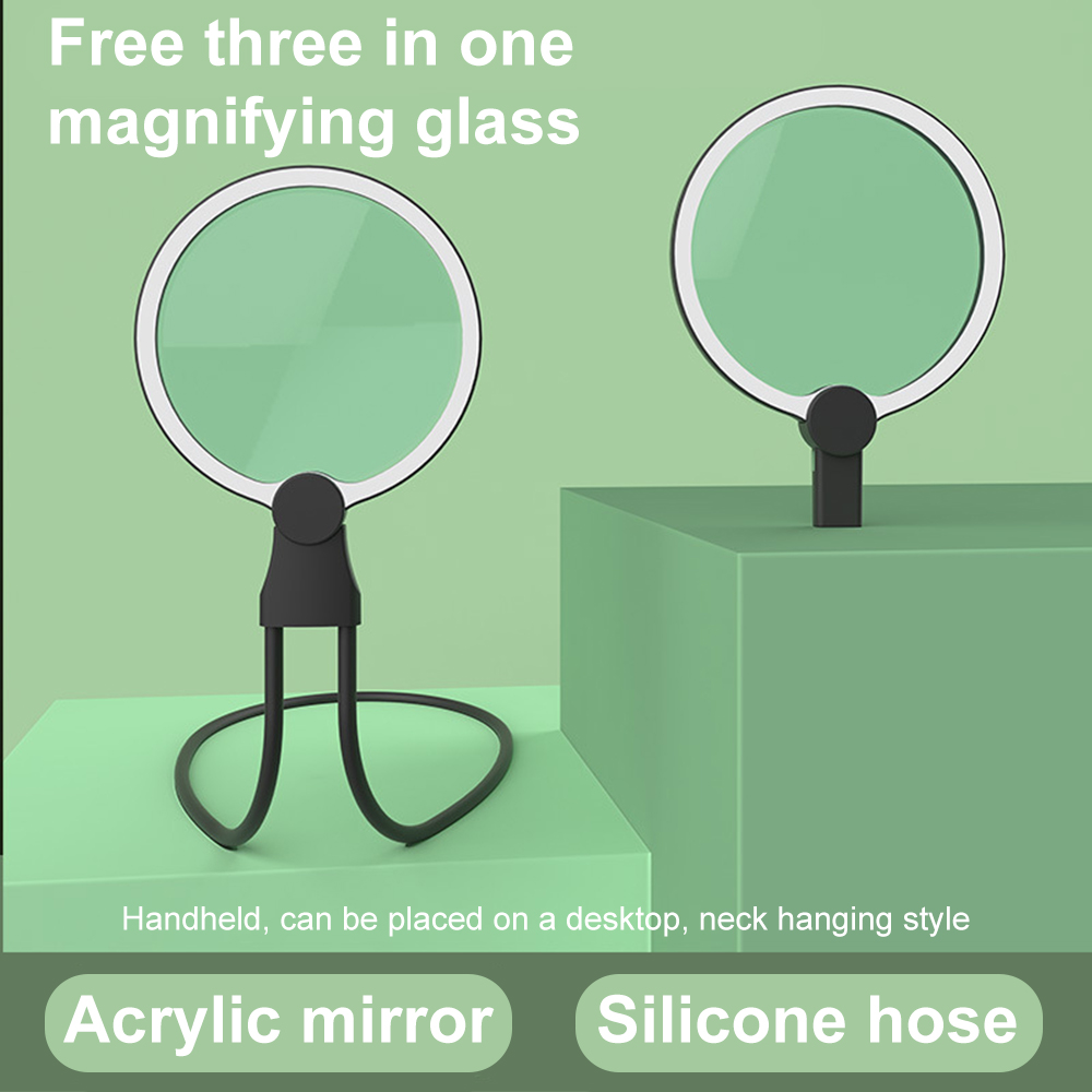 5x handsfree vergrootglas vergrootglas met licht voor senioren, zichtbaar lezen, repareren, naaien