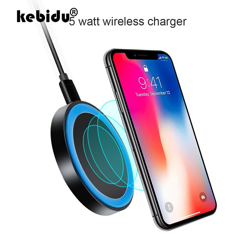 Kebidu 5W Schnelle Drahtlose Ladegerät Für Samsung Galaxis S9/S9 + S8 S7 Hinweis 9 S7 Rand USB qi Ladung Pad für iPhone XS Max XR X 8 Plus