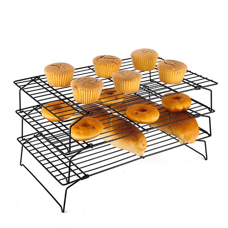 1PC Einzigen Schicht Draht Netz Brot Kuchen Keks Kühlung Gestell Edelstahl Ei Torte Backen Tablett Küche Grill Antihaft Regal