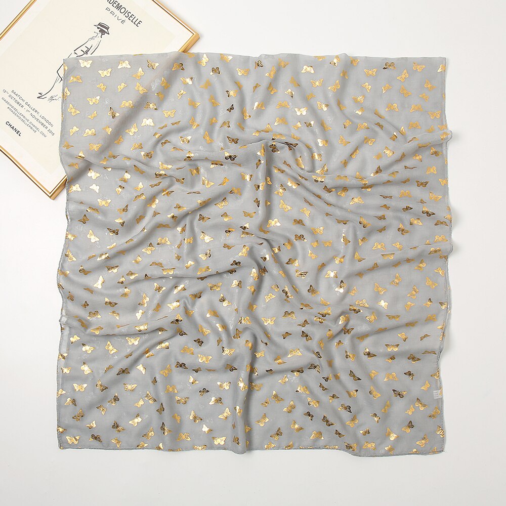 Foulard à paillettes doré uni pour femme, Hijab surdimensionné, châle brillant, bandeau musulman