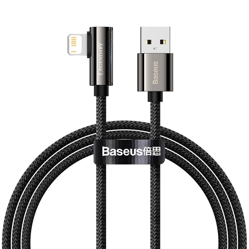 Baseus usb kaapeli iphone 12 :lle 11 pro max  xr 8 plus kaapeli 2.4a pikalataus iphone  x 7 :lle laturi pelikaapeli usb datalinja: Musta / 2m