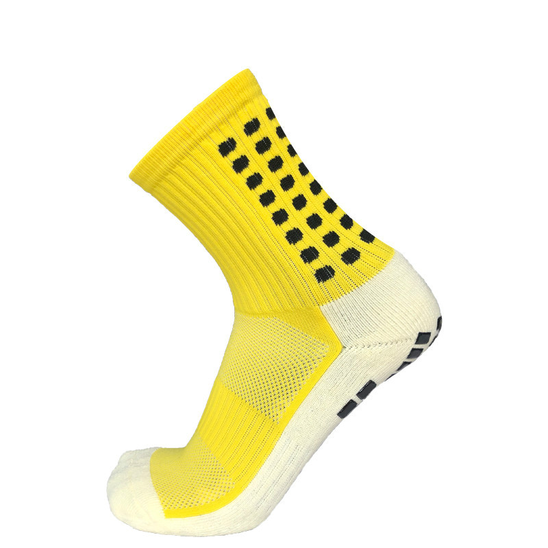 Anti-slip Plantar Rubber Block Soccer Socks Men Outdoor Sport Football Socks for women: yellow