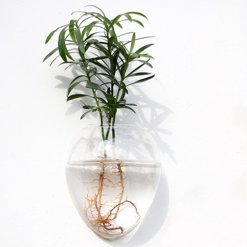 Goede Gezonde Muur Opknoping Vis Kom Glazen Wand Gemonteerde Plant Pot Aquarium Decoratie Planter: mouse shape