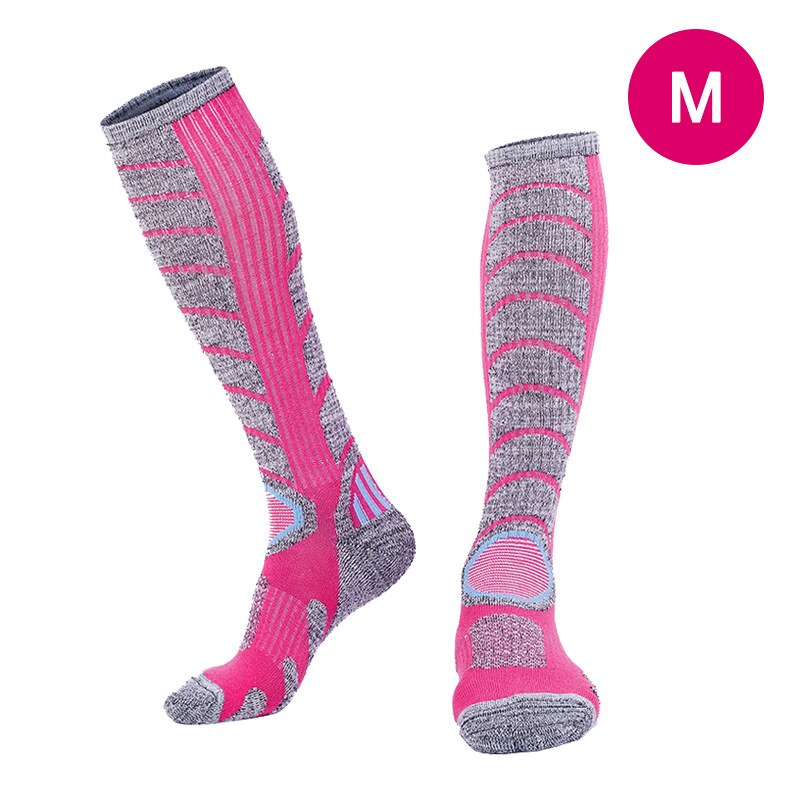 Outdoor Fietsen Sokken Vrouwen Anti Wrijving Kousen Fietsen Sport Sokken Herfst En Winter: Pink