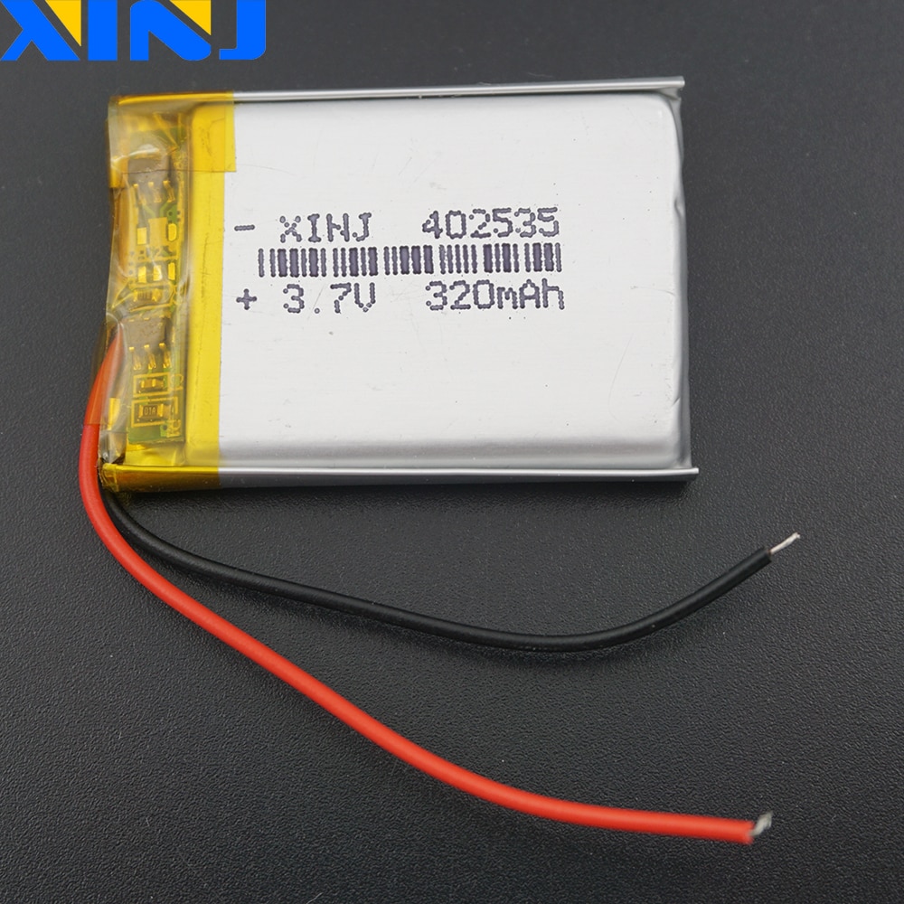 XINJ 3,7 V 320 mAh Li-Po batería recargable de polímero de litio Li ion 402535 GPS de navegación DVC DVR conducción auricular grabador MP3