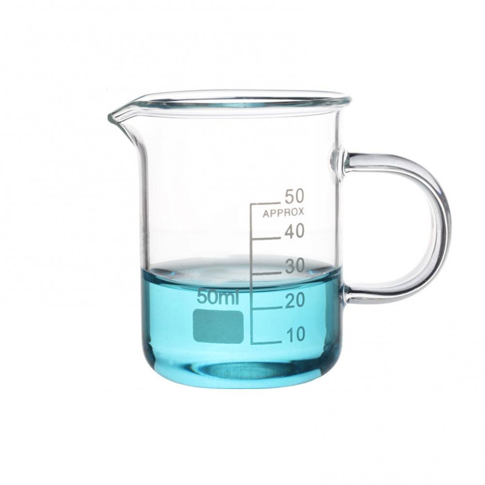 Gobelet de mesure en verre Borosilicate Transparent, nouvelle capacité 50ml-250ml, verre de mesure de forme basse, laboratoire de chimie,: 50ml