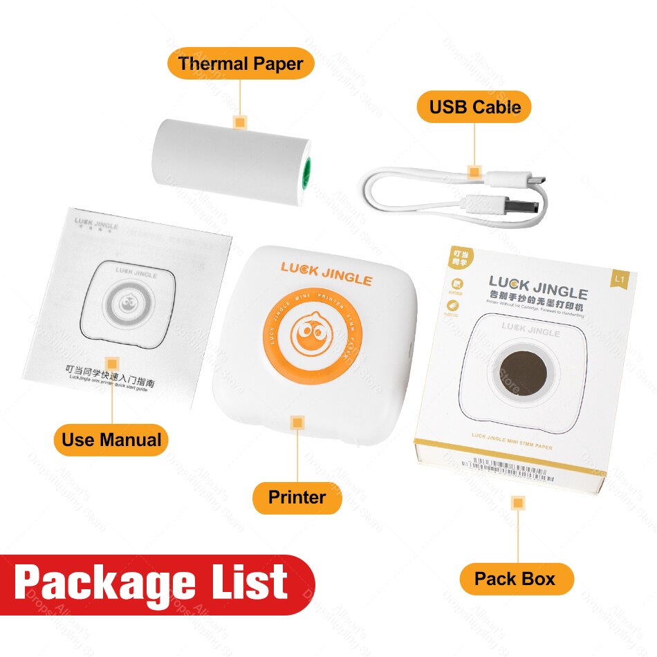 304 DPI Pocket Photo Printer Mini Bluetooth Thermal Printer 58mm Wireless Sticker label Mobile Android iOS Phone Printer