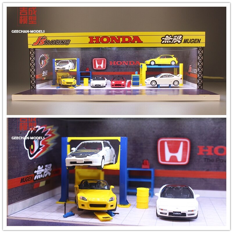 GEECHAN-MODEL 1:64 Display Cabinet Mpower/Fast Furious/JDM/Nismo/Koenigsegg: N.Js Racing Honda Mu