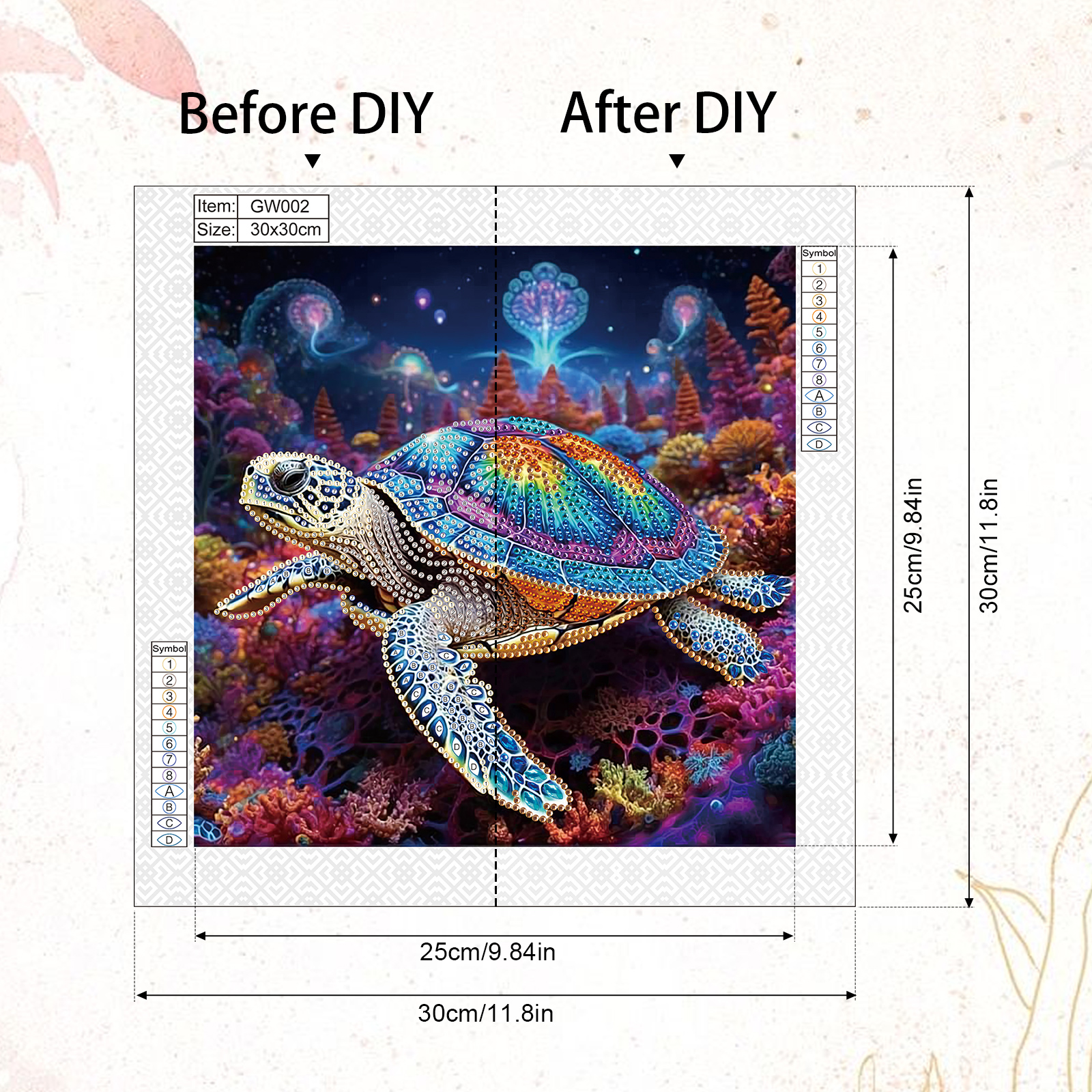 5D DIY Diamond Painting Kit Schildpad Decoratie DIY Alien Diamond Mozaïek Kunst Cadeau Ambachten Muur Woondecoratie