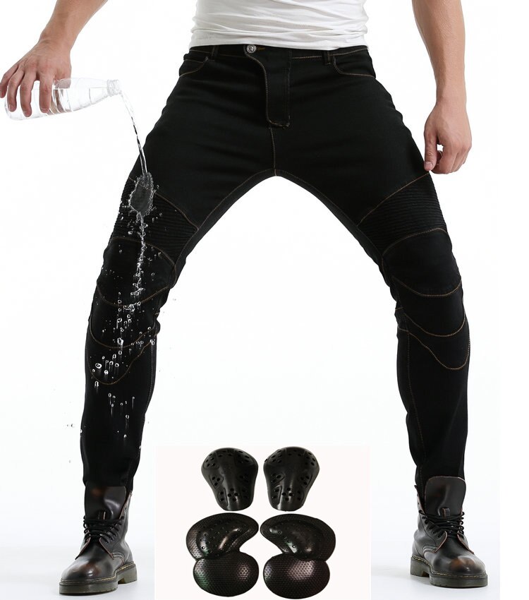 Motopants vandtætte motorcykel bukser mænd moto jeans beskyttelsesudstyr ride touring motorcykel bukser motocross bukser: -en / L