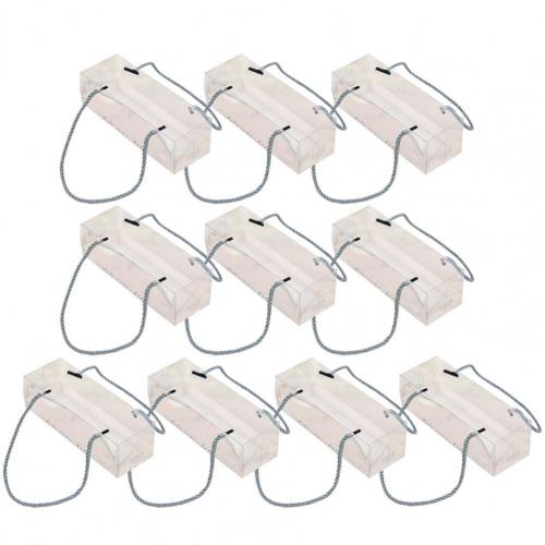 10Pcs Transparent Cake Boxes Durable Lightweight Transparent Cake Swiss Roll Bags for Home Bakery Kitchen: Silver S