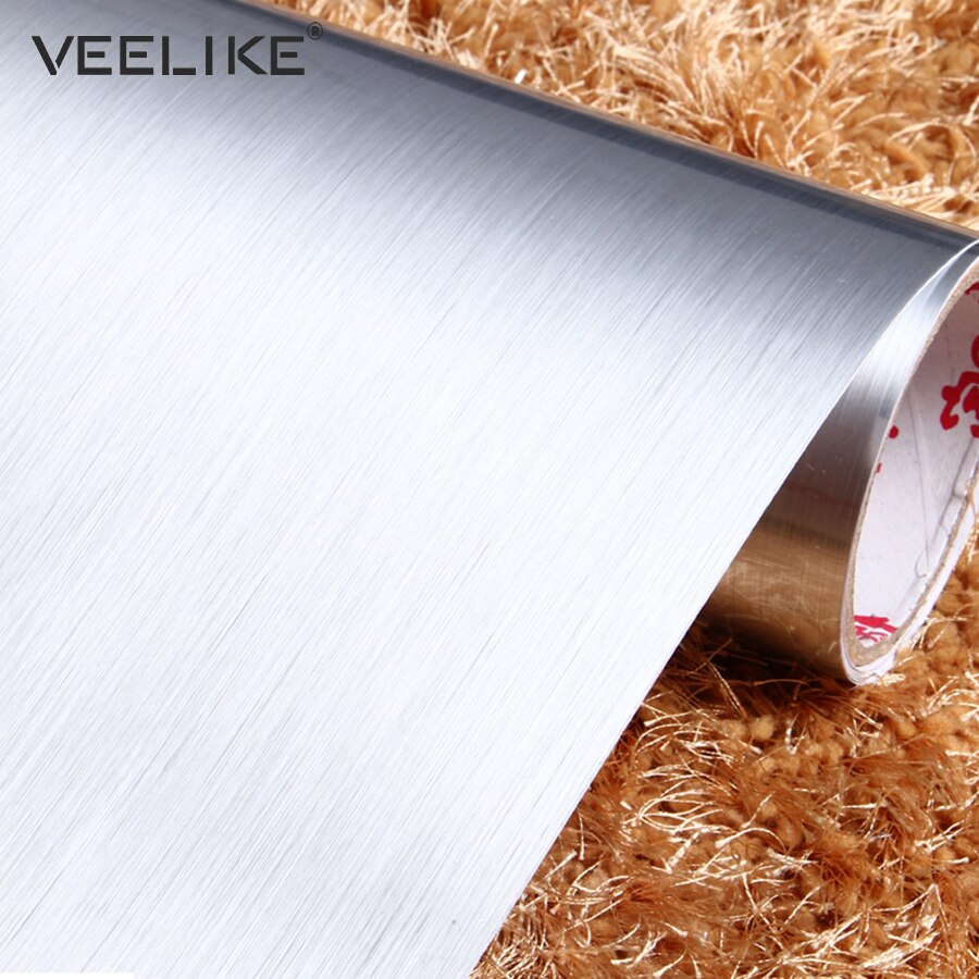 PVC Vinile in Acciaio Inox auto Carta Da Parati adesiva Frigorifero Lavastoviglie Carta di Contatto Apparecchio Mensola Fodera Autoadesivi Della Parete Della Cucina