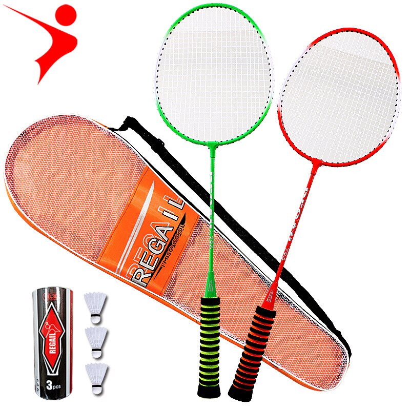 2 stk/sæt badmintonketchere familie dobbelt badmintonketsjer titanium legering letteste spiller badminton: -en