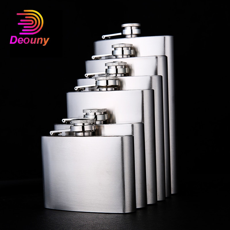 Fiaschetta DEOUNY piccola alcol fiaschetta portatile in acciaio inossidabile Vodka Jagermeister boccette di Whisky 4/5/7/8/10/12OZ Drinkware