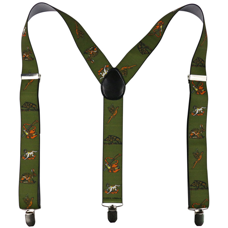 Winfox Vintage Vrouwen Mannen Verstelbare 3.5 cm Breed Zware Y-Back Jagers Dieren Bretels