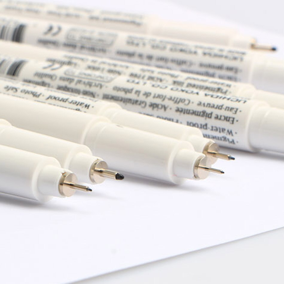 Trazador de líneas/pincel 0,03mm/0,05mm/0,1mm/0,3/0,5/0,8/1,0mm, resistente al agua, de pluma de dibujo Gundam/suministros de pintura de cómic