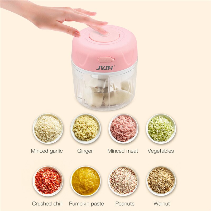Elektrisk mini køkken grøntsagshakker mad hvidløg frugtskærer kværn hakker hakker kødknuser presse foodprocessor 50