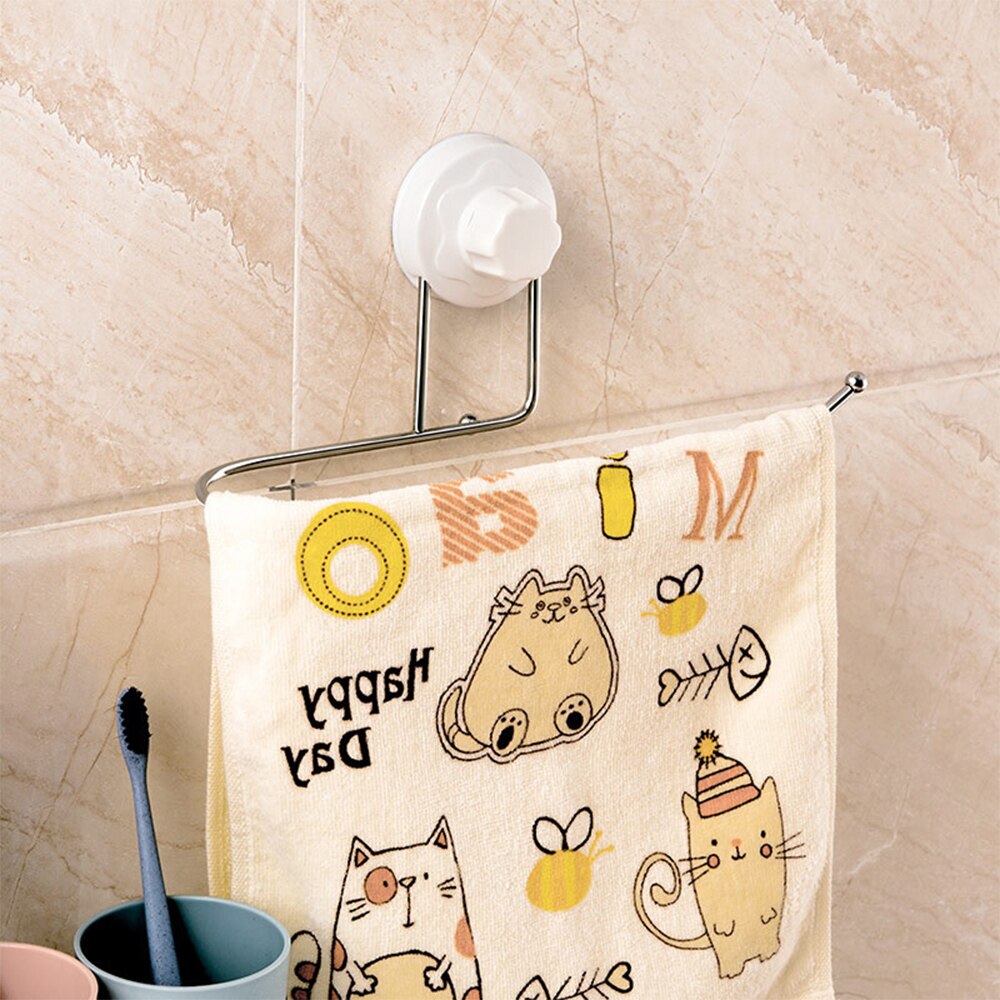 Wall-Mount Handdoek Bar Badkamer Keuken Papier Houder Tissue Dispenser Zuignap Handdoek Bar Kleerhanger Badkamer Opbergrek