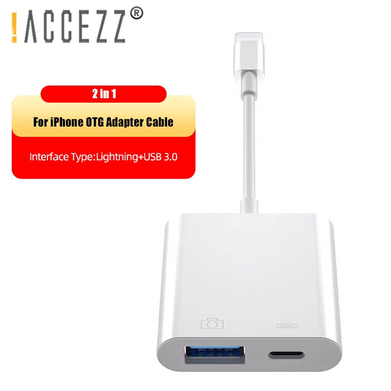 Adaptador Lightning A USB (pack De 2) - USB 3.0 Para Conectar Memorias, Cámaras, Teclados Y Más A Tu IPhone O IPad