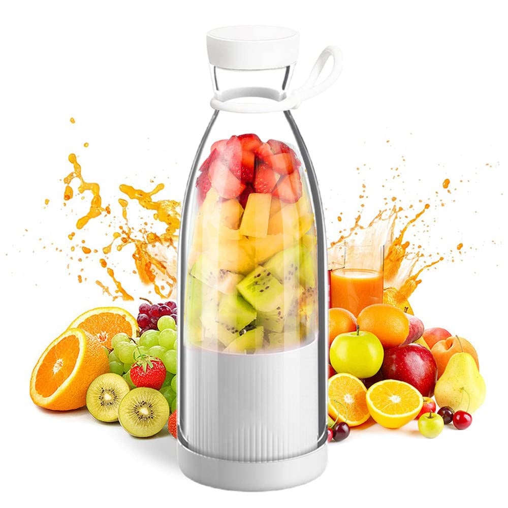 Liquidificador portátil de suco fresco, copo espremedor recarregável usb, 6 lâminas, copo espremedor elétrico multifuncional, frutas, leite, liquidificador de mistura