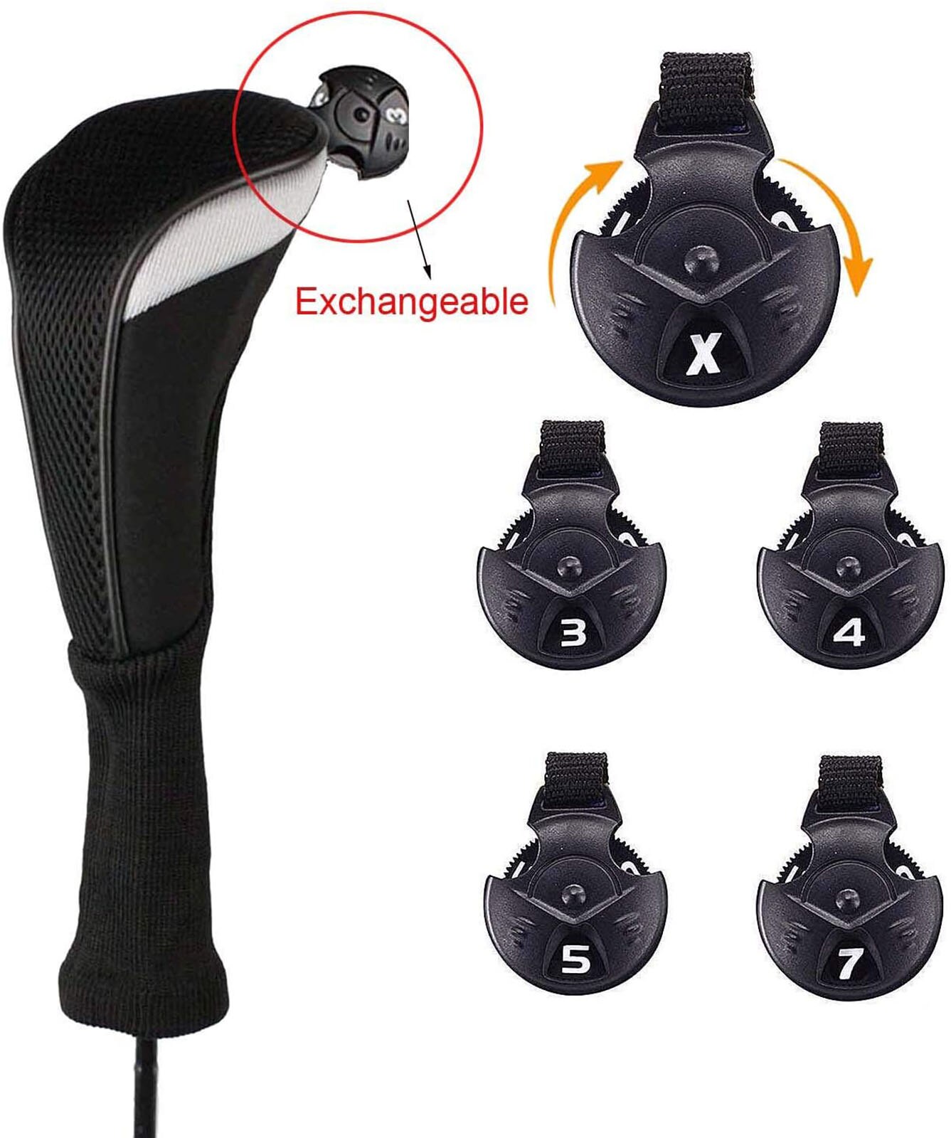 4/3/1 Pcs Set Golf Club Head Covers for Woods Clubs Headcover 1# 3# 5# Driver Fairway Hybrid Golfing Trainer Cover