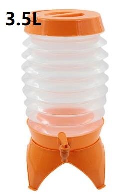 3.5L/5.5L/7.5L Outdoor Waterzakken Opvouwbare Draagbare Drinken Kamp Koken Picknick Bbq Water Container Bag Carrier Auto water Tank: orange-3.5L