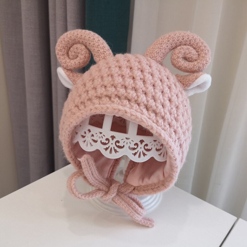 Winter gebreide warme babymuts schattige shofar baby jongen meisje muts oorbescherming mutsen effen kleur kinderen kindermutsen
