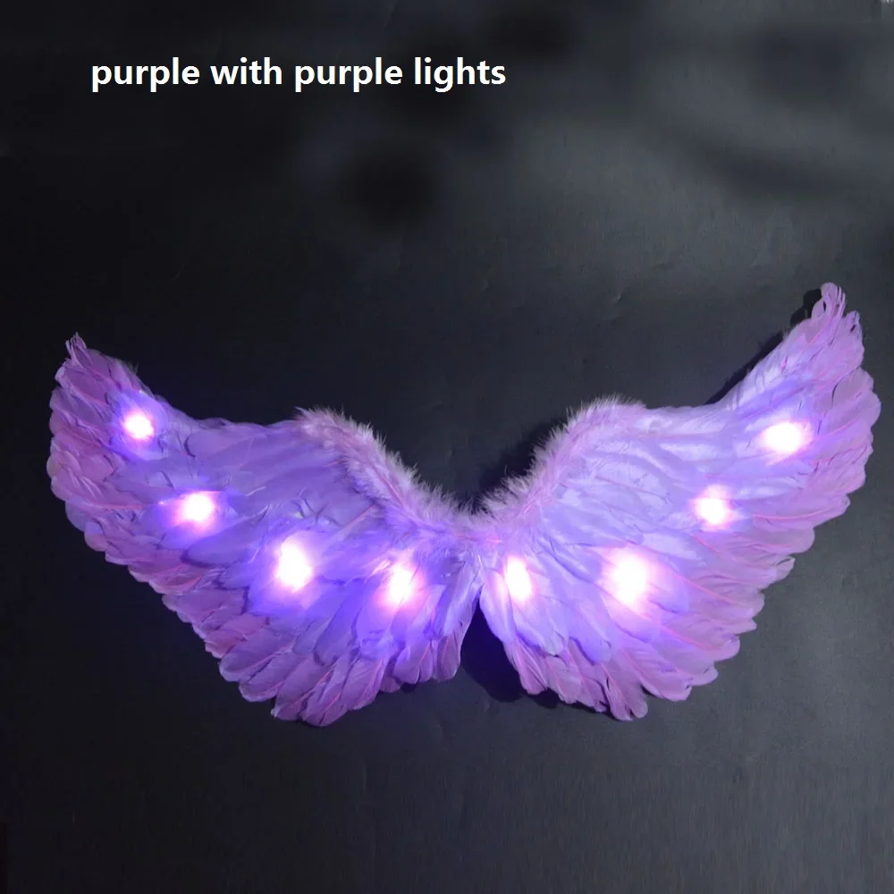 Princess Women Kids LED Glow Light Angel Feather Wing Fairy Girls Props Party Costume Wedding Decoration Christmas Halloween