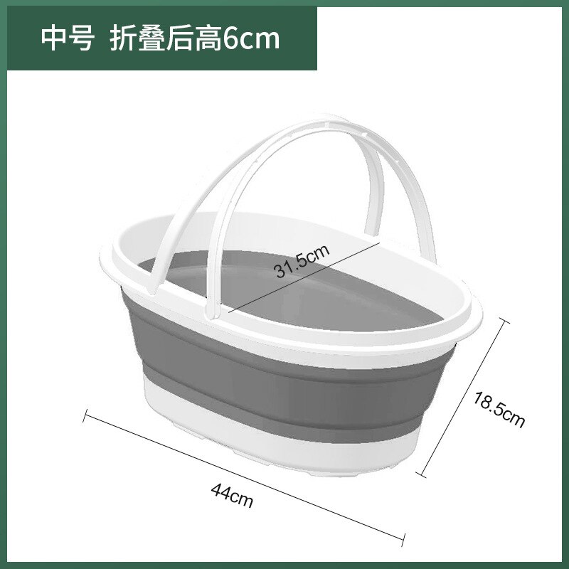 Foldable Basin Laundry Basin with Extra-large Washboard Integrated Household Large Size Deepening and Thickening Washbasin: grey medium 5