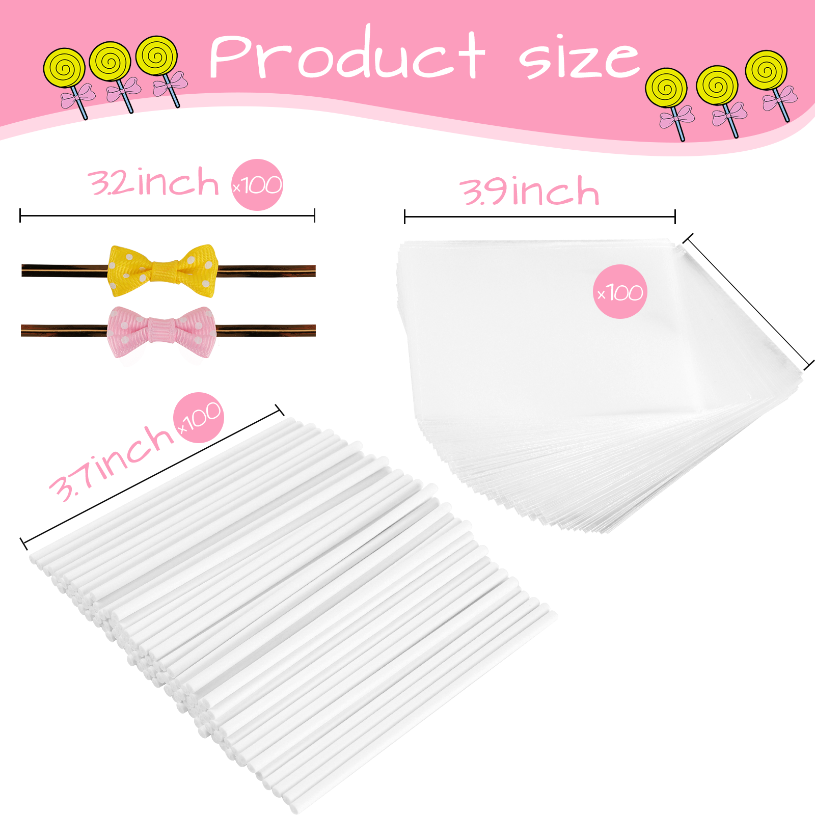 300Pcs Cake Pop Sticks Set Voor Maken Lollipops Cake Pops Snoepjes Chocolade En Koekjes Cake Tools Set Plastic Stro