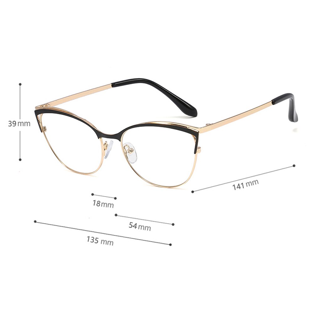 Peekaboo-Gafas de para mujer, anteojos a la con forma de ojo de gato, marco de metal dorado, gafas graduadas, accesorios femeninos, artículos de rosa y verde