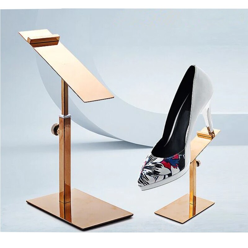 stainless steel shoe display stand removable mounting shoe rack women sandals holder high heel leather shoe rack