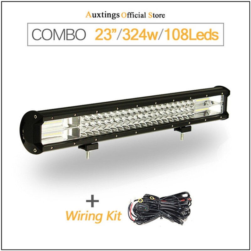 Auxtings 5 " 14 " 2 " 17 " 20 & 23 ; & #39 #39 3- riviä led-valopalkki maastoajoon led-palkki yhdistelmäkeila led-työvalopalkki kuorma-autoon, katumaasturiin, mönkijään 4 x 4 4wd 12v 24v