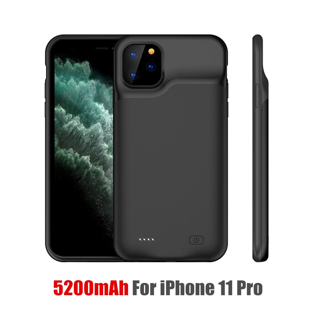 Amstar Batterij Charger Cases Voor Iphone 11 Pro Max Powerbank Case Externe Batterij Opladen Pack Backup Case Voor Iphone 11 pro: A38 Black 11 Pro