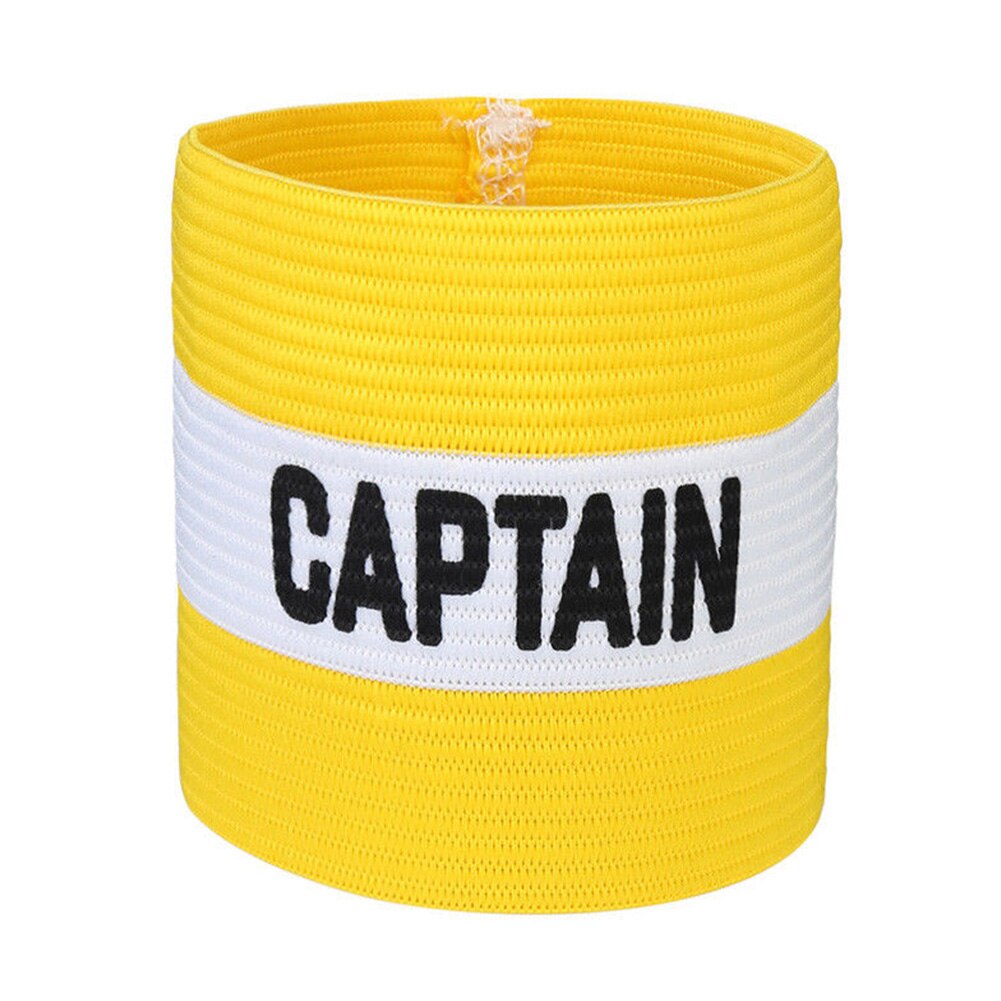 Elastisk leder konkurrence fodbold rugby hockey stærk klæbrighed legeplads iøjnefaldende symbol ærme badge kaptajn armbånd: Gul