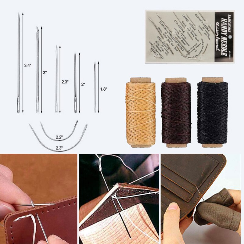 Leather Craft Tools Leather Sewing Kit Leathercraft Hand Tool Kits Stitching Punch Carving Tools Leather Sewing Tools For DIY