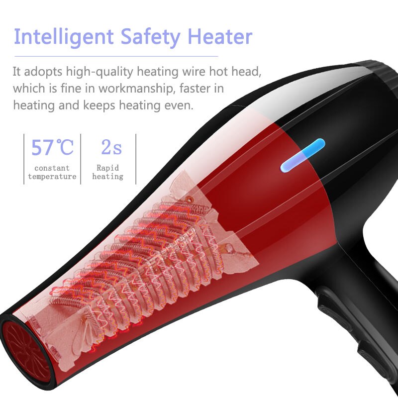 Secador de pelo de 220V con concentrador, difusor para boquillas, peine, cepillo, salón, secador de pelo para el hogar, Herramienta de Peinado, D35