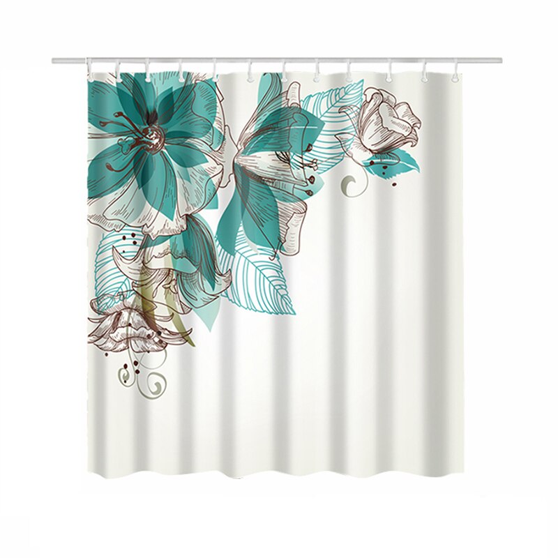 180x180cm vert plantes en pot rideau de douche pour salle de bain imperméable imprimer Cactus succulentes rideau de bain avec 12 crochets: D7