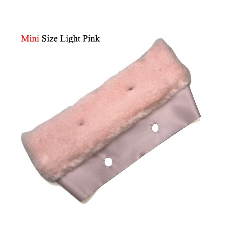 Fur Plush Trim for obag handbag Thermal Plush Decoration Fit for O bag Silicone bag Accessories women's handbags: Mini Light Pink