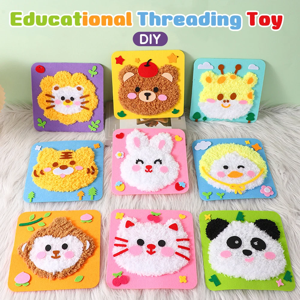 Handmade Wool Embroidery Children's Handmade Plush Sewing Board DIY Sewing Plush Animals Educational Craft Kit