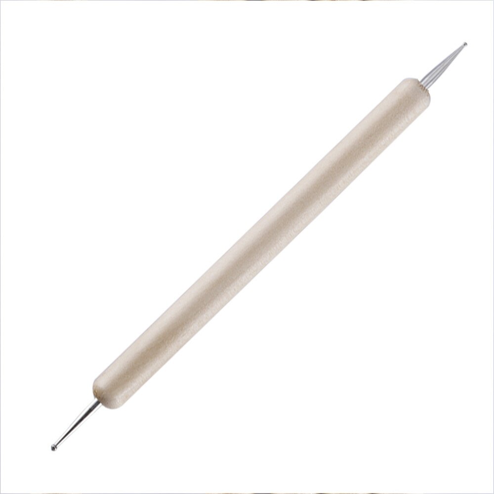 Lmdz 5Pcs Tweekoppige Houten Staaf Punt Boor Pen Diy Nail Punt Bloem Pen Houten Boor Pen