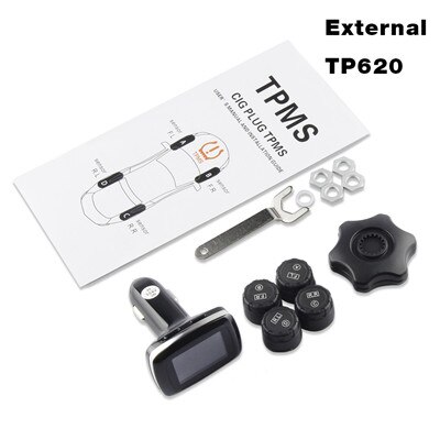 Smart Car TPMS TP620 12V Digital Tire Pressure Monitoring System Tire Pressure Alarm External/Internal Sensor: External