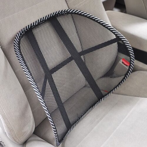 Car Seat Office Chair Massage Terug Lendensteun Mesh Ventileren Kussen Black Mesh Terug Lendensteun Kussen Voor Auto Driver: no massage beads