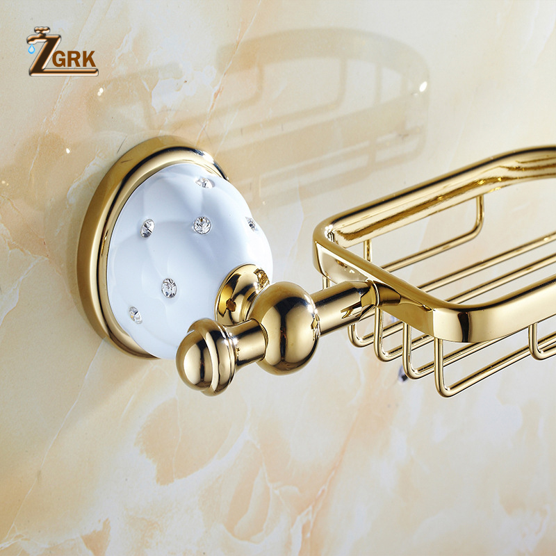 ZGRK Bathroom Holder Chrome Soap Dish Wall mounted soap box Anodizing Surface Kitchen Mounted Holder
