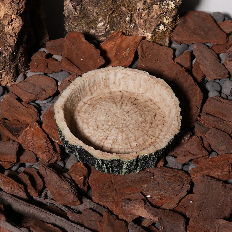 Aquarium Aquarium Landschap Reptiel Hout Vorm Feeder Kom Hars Niet-giftige Food Bassin Schildpad Schildpad Krabben Voor voeden