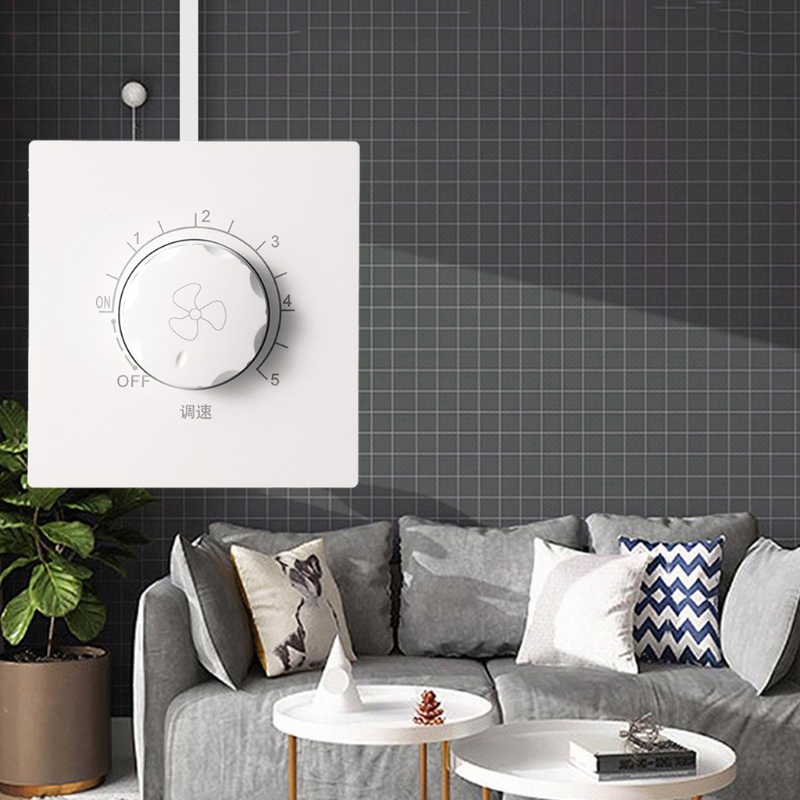 Uso domestico nascosto 86 tipo 220V 10A regolazione ventilatore a soffitto interruttore di controllo della velocità interruttore a pulsante a parete R2JD