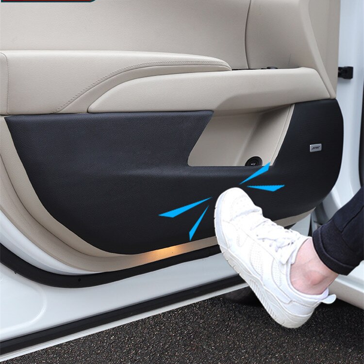 4 stk/sæt sort /kulfiber pu læder døre anti-kick pad måtte til cadillac atsl  xt5 xts  ct6 aab 251