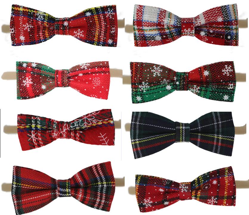 Christmas plaid Cloth baby nylon bowknot Hair Bands headband For baby girl 4inch hair bow Party Bow Knot Hair Access 1Pcs: MIX