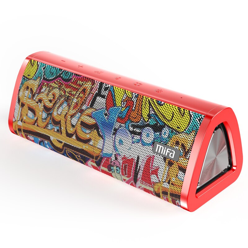 mifa Portable bluetooth speaker 360° Stereo Sound 20W IPX7 waterproof wireless bluetooth 5.0 speaker 24-Hour Play time: Red-Graffiti