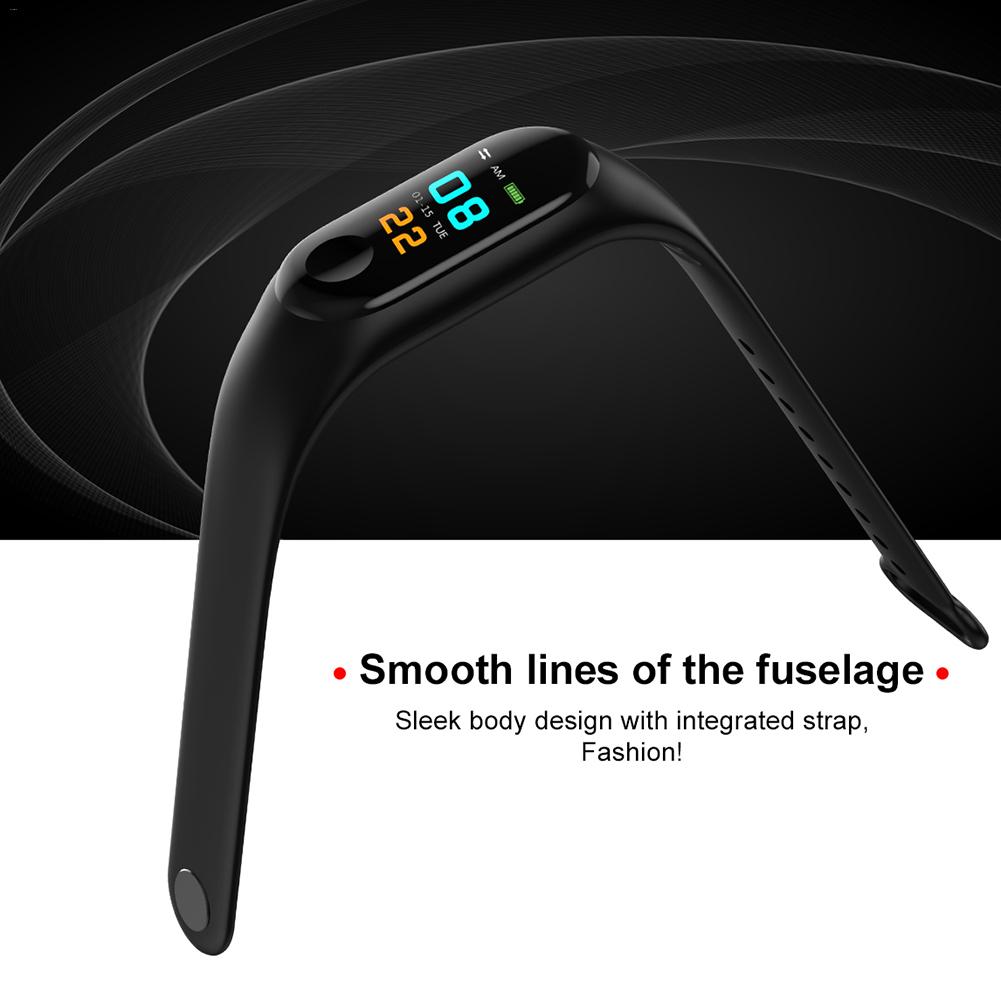 Smart Armband M3 Polsband Voor Iphone Met Hartslag Functie Waterdichte Touch Screen Bluetooth Controle Fitness Stappenteller